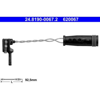 Contact d'avertissement, usure des plaquettes de frein ATE 24.8190-0067.2