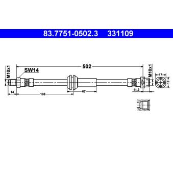 Flexible de frein ATE 83.7751-0502.3