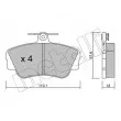 Jeu de 4 plaquettes de frein avant METELLI 22-0130-0 - Visuel 1
