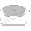 Jeu de 4 plaquettes de frein avant METELLI 22-0349-0 - Visuel 2