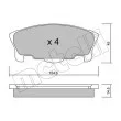 Jeu de 4 plaquettes de frein avant METELLI 22-0458-0 - Visuel 2