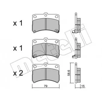 Jeu de 4 plaquettes de frein avant METELLI 22-0459-0