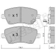 Jeu de 4 plaquettes de frein avant METELLI 22-0485-1 - Visuel 2