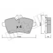Jeu de 4 plaquettes de frein avant METELLI 22-0646-0 - Visuel 2