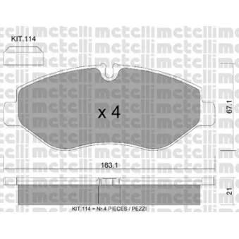 Jeu de 4 plaquettes de frein avant METELLI 22-0671-2