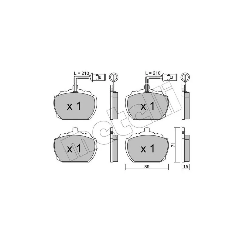 Jeu de 4 plaquettes de frein avant METELLI 22-0678-1