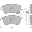 Jeu de 4 plaquettes de frein avant METELLI 22-0702-0 - Visuel 1