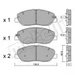 Jeu de 4 plaquettes de frein avant METELLI 22-0787-0 - Visuel 2
