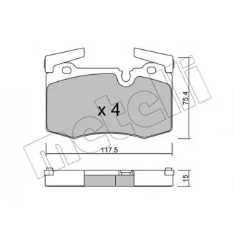 Jeu de 4 plaquettes de frein avant METELLI 22-0829-0