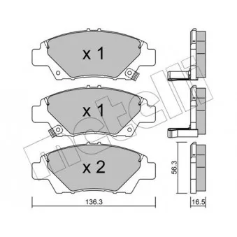 Jeu de 4 plaquettes de frein avant METELLI 22-0865-0