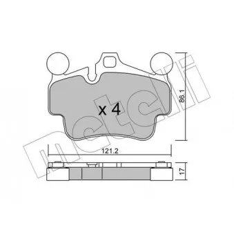 Jeu de 4 plaquettes de frein avant METELLI 22-0892-0