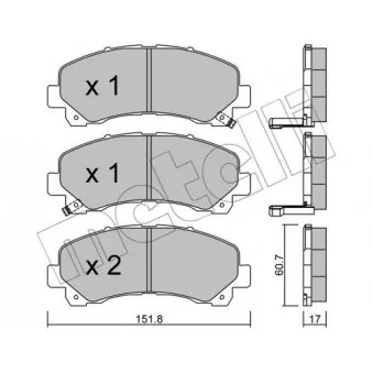 Jeu de 4 plaquettes de frein avant METELLI 22-0902-0