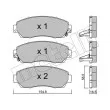 Jeu de 4 plaquettes de frein avant METELLI 22-0903-0 - Visuel 1