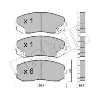 Jeu de 4 plaquettes de frein avant METELLI
