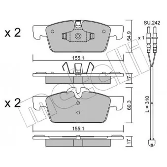 Jeu de 4 plaquettes de frein avant METELLI 22-0916-0K