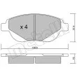 Jeu de 4 plaquettes de frein avant METELLI 22-0948-0 - Visuel 2