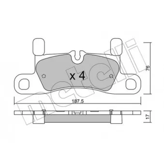 Jeu de 4 plaquettes de frein arrière METELLI 22-0958-3