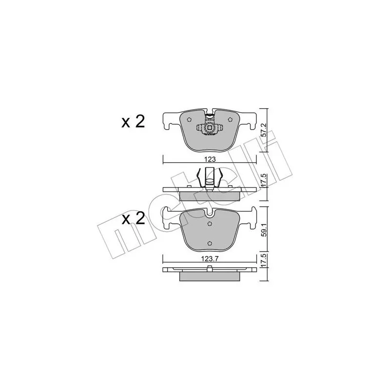Jeu de 4 plaquettes de frein arrière METELLI 22-0963-0 - Visuel 1