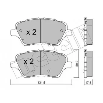 Jeu de 4 plaquettes de frein avant METELLI 22-0976-0