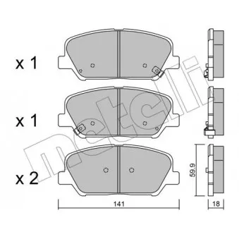 Jeu de 4 plaquettes de frein avant METELLI 22-0997-0
