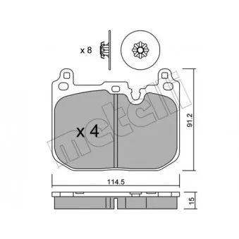 Jeu de 4 plaquettes de frein avant METELLI 22-1015-0