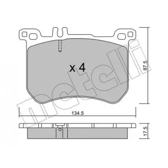 Jeu de 4 plaquettes de frein avant METELLI 22-1021-0