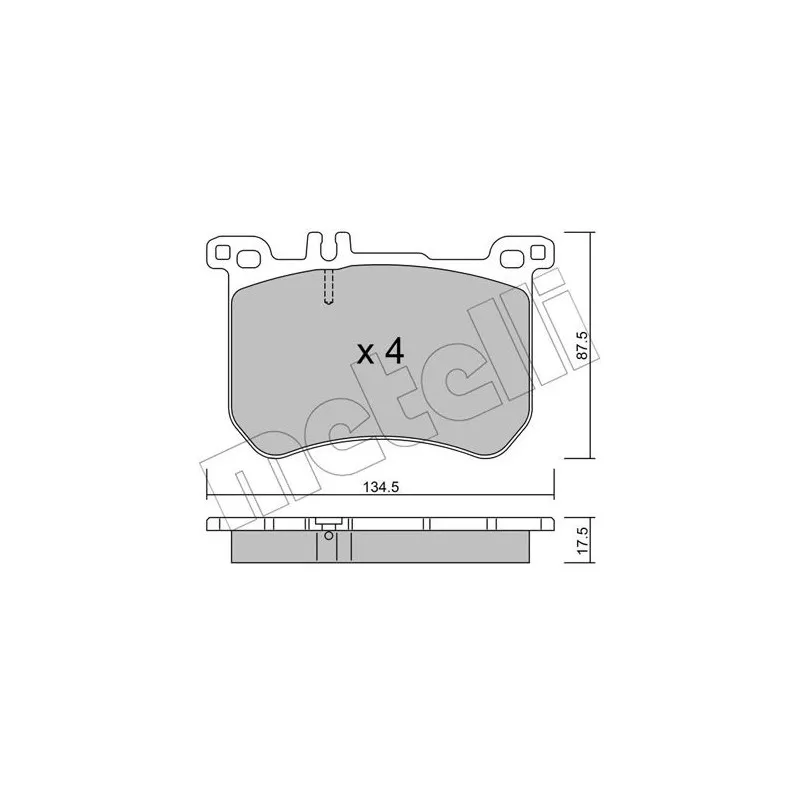 Jeu de 4 plaquettes de frein avant METELLI 22-1021-0 - Visuel 1