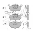Jeu de 4 plaquettes de frein avant METELLI 22-1028-0 - Visuel 2