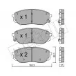 Jeu de 4 plaquettes de frein avant METELLI 22-1096-0 - Visuel 2