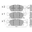 Jeu de 4 plaquettes de frein avant METELLI 22-1117-0 - Visuel 1