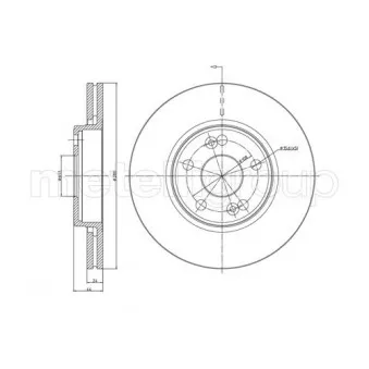 Jeu de 2 disques de frein avant METELLI 23-0533