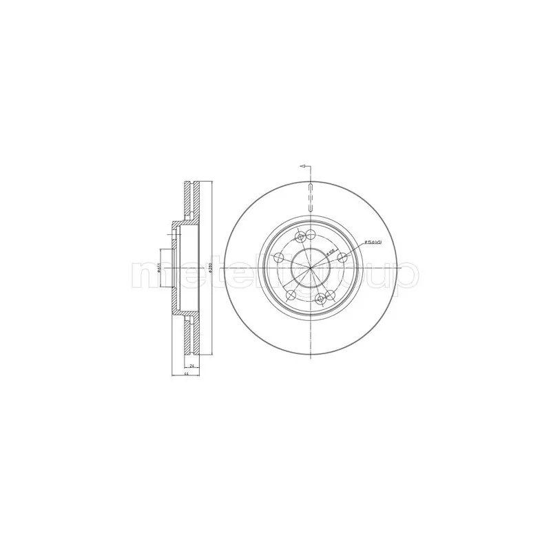 Jeu de 2 disques de frein avant METELLI 23-0533