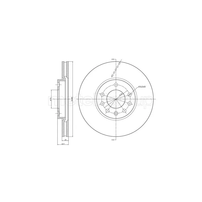 Jeu de 2 disques de frein avant METELLI 23-0605C