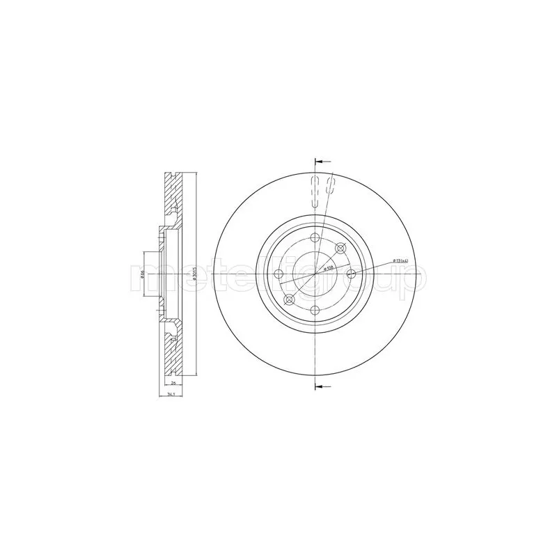 Jeu de 2 disques de frein avant METELLI 23-0751C