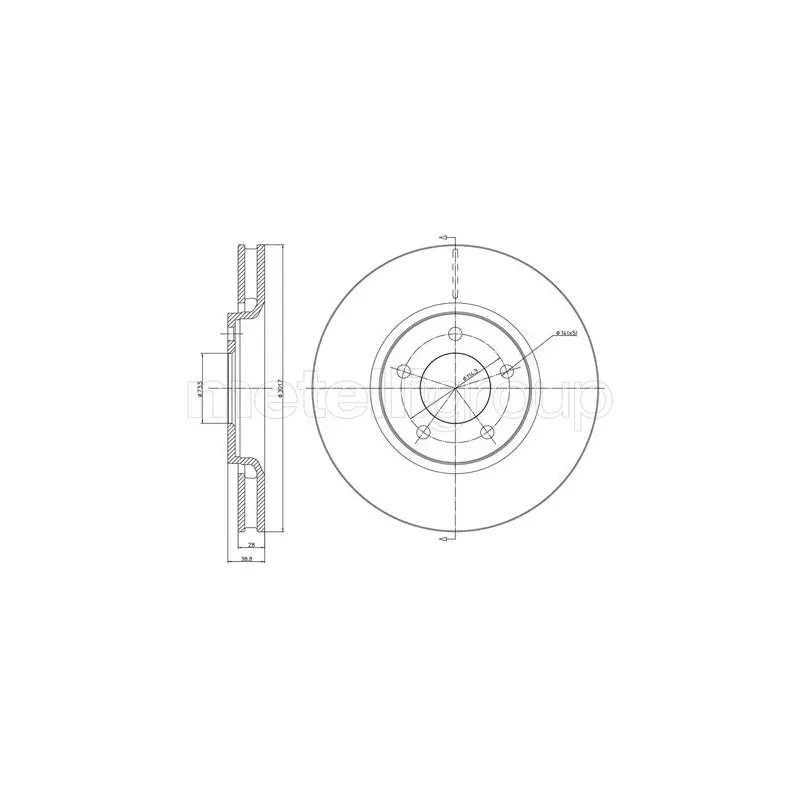 Jeu de 2 disques de frein avant METELLI 23-0780C