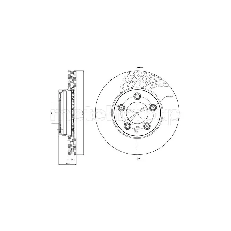 Disque de frein avant gauche METELLI 23-0919C