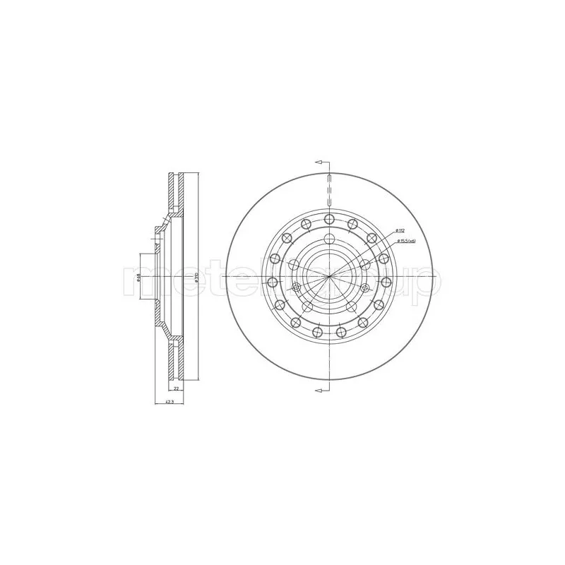 Jeu de 2 disques de frein arrière METELLI 23-1121C