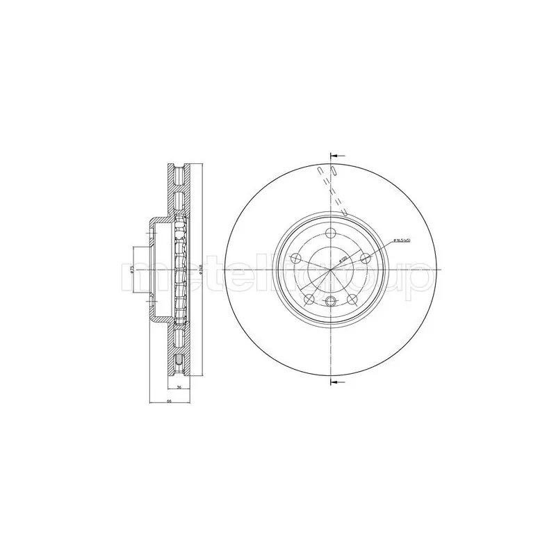 Disque de frein avant droit METELLI 23-1328C