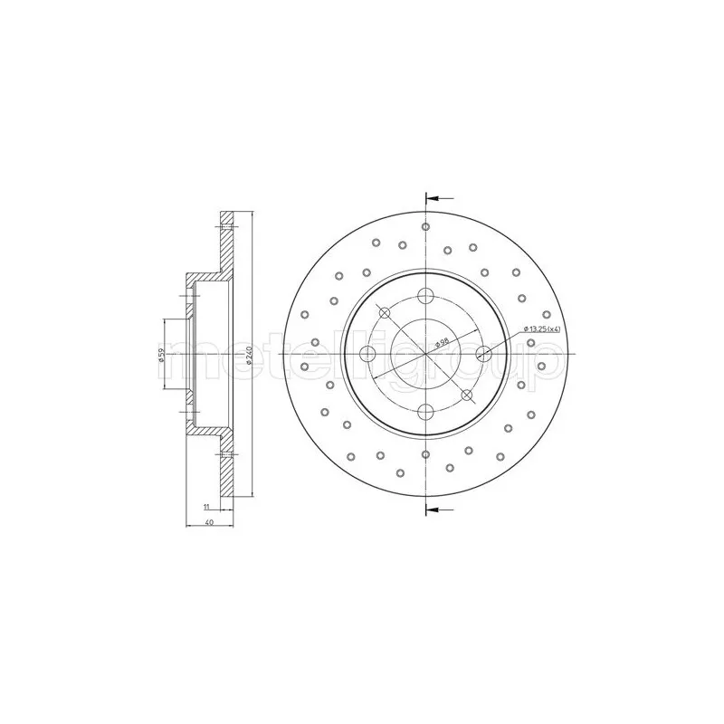 Jeu de 2 disques de frein arrière METELLI 23-1410FC