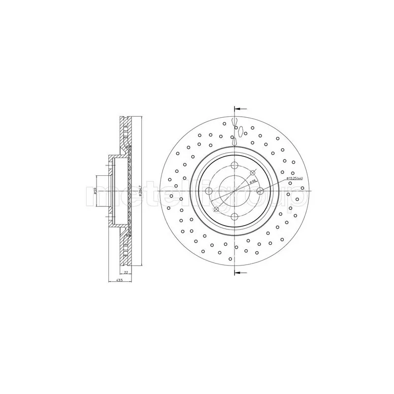 Jeu de 2 disques de frein avant METELLI 23-1411FC