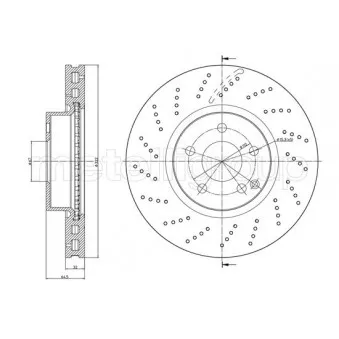 Jeu de 2 disques de frein avant METELLI 23-1459FC
