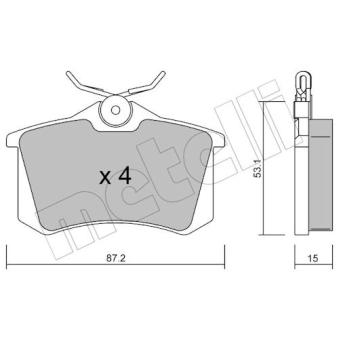 Jeu de 4 plaquettes de frein arrière METELLI