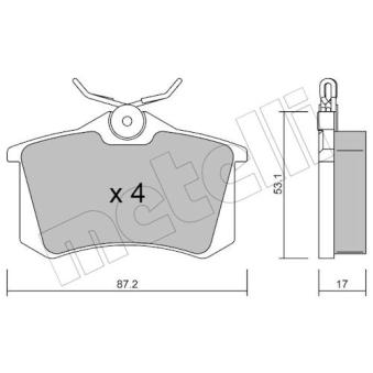 Jeu de 4 plaquettes de frein arrière METELLI 22-0100-1