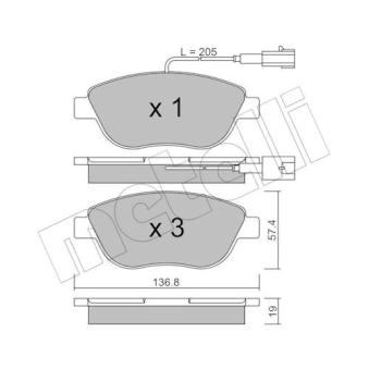 Jeu de 4 plaquettes de frein avant METELLI