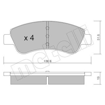 Jeu de 4 plaquettes de frein avant METELLI