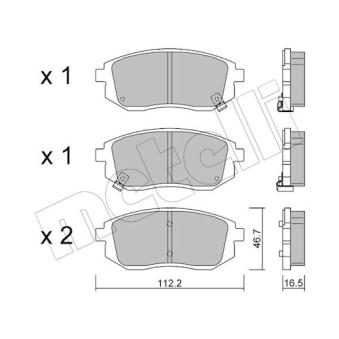 Jeu de 4 plaquettes de frein avant METELLI