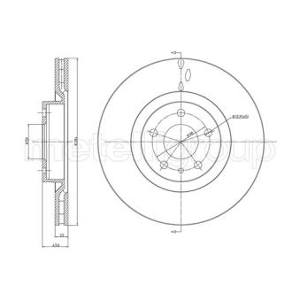 Jeu de 2 disques de frein avant METELLI
