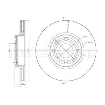 Jeu de 2 disques de frein avant METELLI 23-0641C