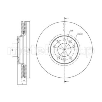 Jeu de 2 disques de frein avant METELLI 23-0886C