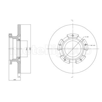 Jeu de 2 disques de frein arrière METELLI